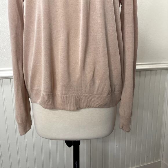 Massimo Dutti Size L 34 Sweater Silk Bamboo Lightweight Blush Pink Balletcore - Picture 9 of 11
